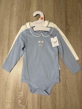 Tu 2 Pack Long Sleeve Collar Bodysuits Baby Boy Size 12-18 Months BNWT