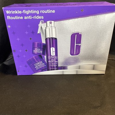 Clinique Wrinkle-fighting Routine Set  with Drawbertson cosmetic bag New
