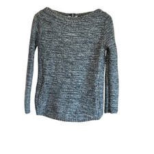 Athleta Merino Wool Sweater Size Small Gray White Marled Boat Neck