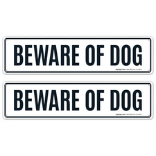 Beware Of Dog Sign 2 Pack Aluminum 3x12 Rust Free Fade Resistant Indoor Outdoor