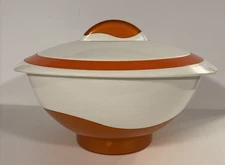Retro Tokyo Large Thermo Insulated Food Bowl Container And Locking Lid Orange
