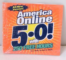 Vtg America Online AOL 5.0 Trial CD-ROM NEW SEALED Factory Wrapped Retro Tech