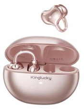 Upgraded Clip-On Earbuds Bluetooth 6.0 Wireless Headphones Open Ear Rose Gold
