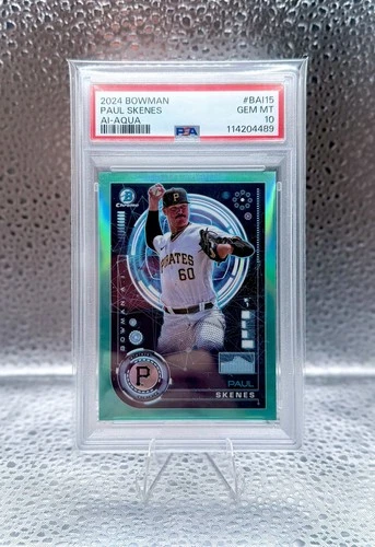 Paul Skenes 2024 Bowman AI Aqua Refractor /125 Pirates ROOKIE PSA 10 GEM MT