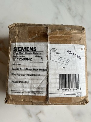 Siemens LK12500N2 Lug Kit For 1 Phase Main Modules. Wire Range 1/0 - 500kcmil