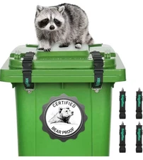 EnigaRlax Trash Can Lock Easy to Install Lid Garbage Can Lock for Outdoor 