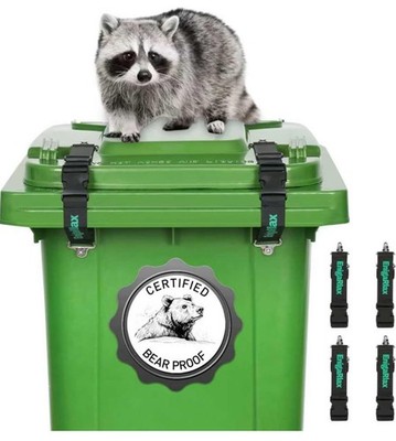 EnigaRlax Trash Can Lock Easy to Install Lid Garbage Can Lock for Outdoor 