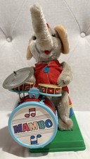 Vintage Mambo 11” Battery Op Drumming Elephant By Alps - Japan - Needs Work