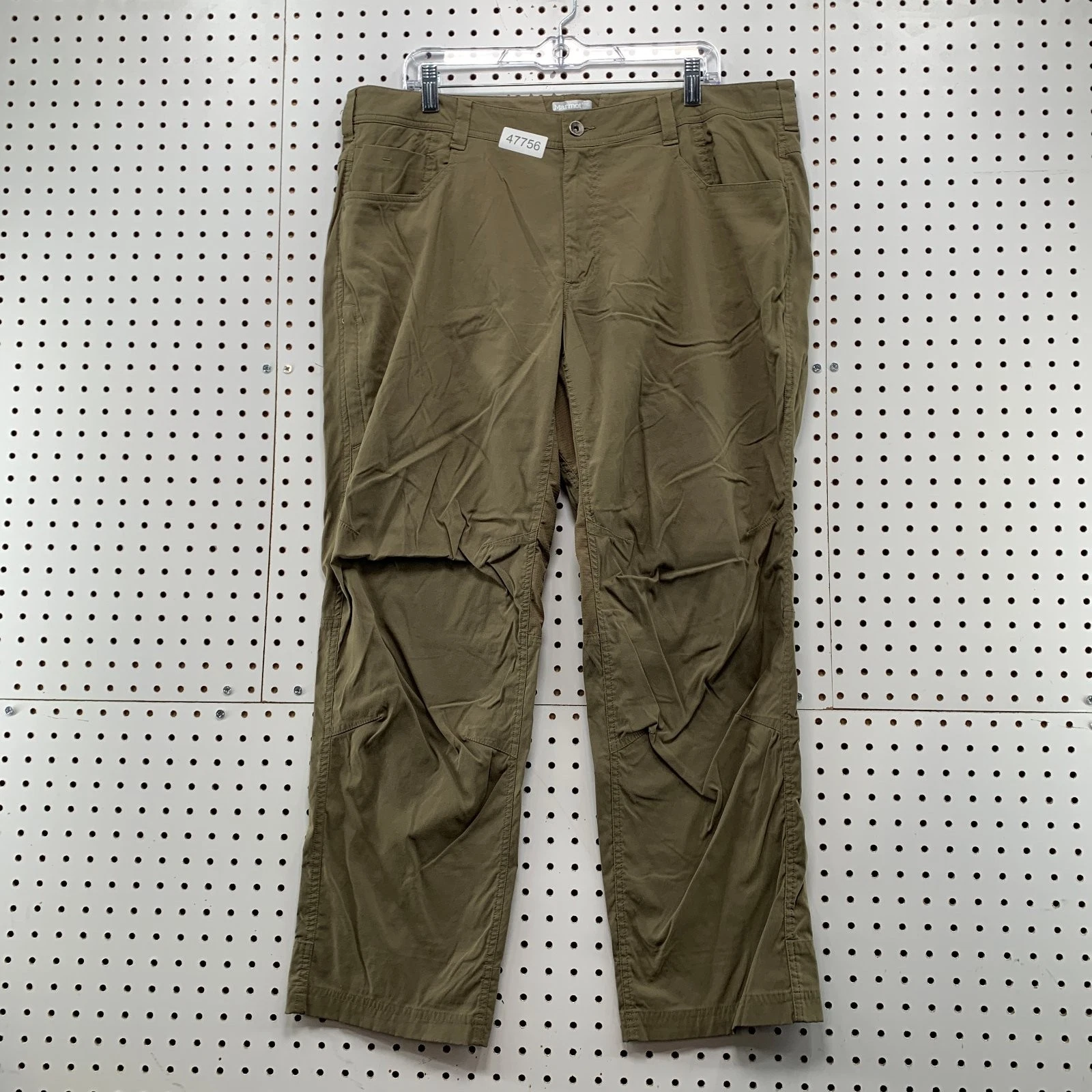 Marmot Hiking Pants Mens 38 Khaki Outdoor Hike Olive Brown Stretch