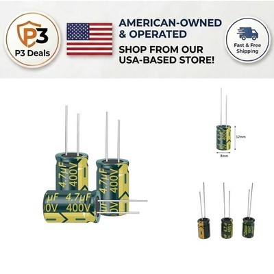 10PCS 400V 4.7uF High-Frequency Aluminum Electrolytic Capacitors for Electronics