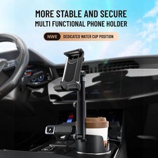 360  Universal Car Cup Holder with Expandable Base Drink Organizer Phone Mount