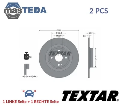 92320003 BREMSSCHEIBEN SATZ HINTEN TEXTAR 2PCS NEU OE QUALITÄT - Bild 1 von 4