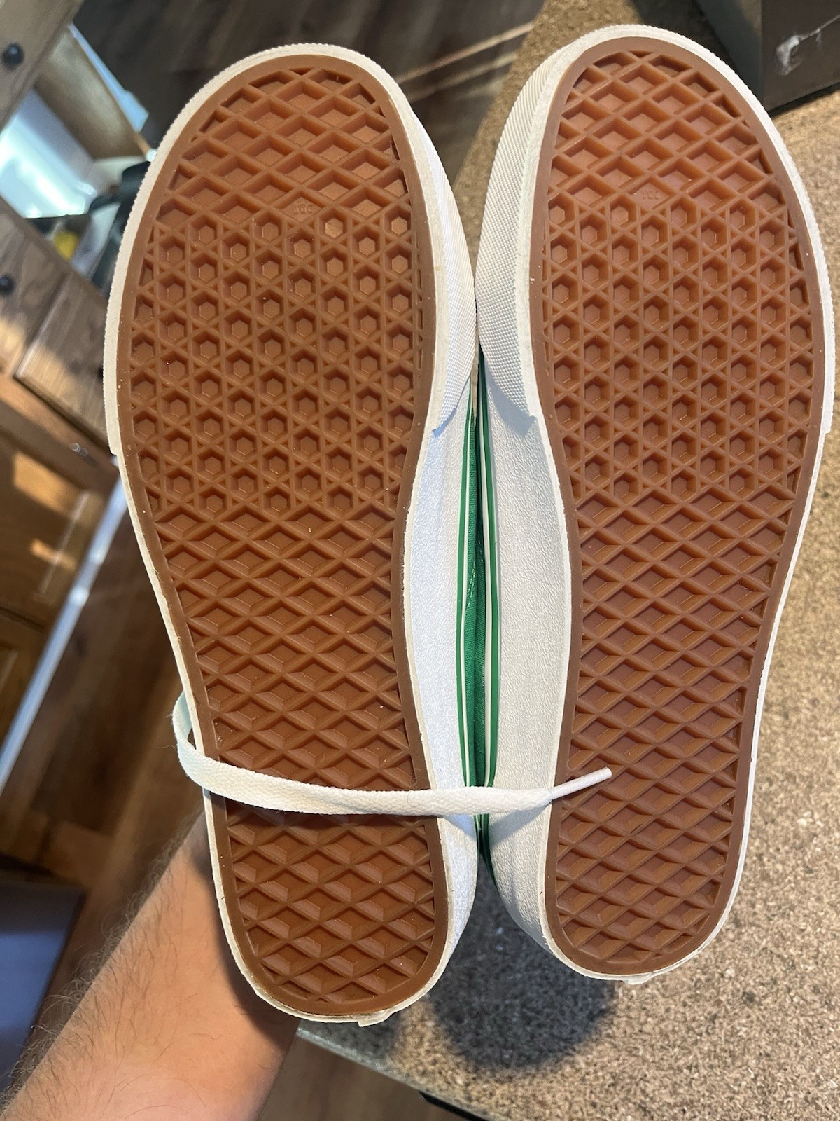 VANS Old Skool Green Leather Skate Shoes