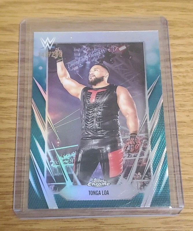  2026 Topps Chrome WWE #16 Tonga Loa Teal Refractor 148/299 