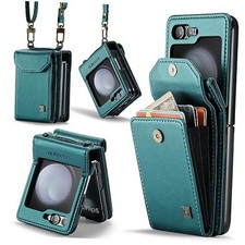 ASAPDOS Crossbody Case Compatible with Samsung Galaxy Z For Z Flip 5 Blue Green
