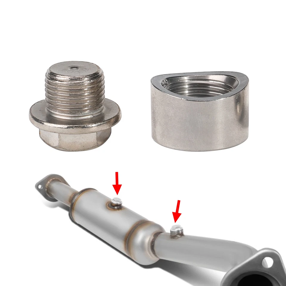 10 Set O2 OXYGEN SENSOR M18 X 1.5 BUNG & PLUG WIDEBAND WELD ON / IN NUT CAP KIT - Image 3 of 4