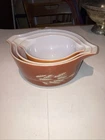 Pyrex Nesting Cinderella Mixing Bowls Autumn Harvest Wheat