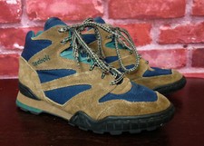 REEBOK Womens Hiking Trail Boots sz 6.5 Brown Green Blue Vintage R305 KTS