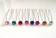 Wedding Hair Pins Bride Bridal Accessories Crystal Clips Pieces Diamante Slides