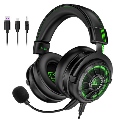 EKSA E5000 Pro Gaming Headset 7.1 Surround Sound PC PS4 PS5 Xbox USB Type-C