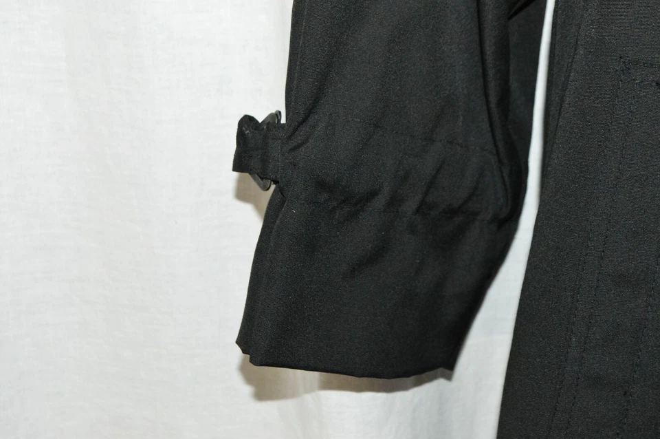 Trench coat preto anos 80 Misty Valley totalmente forrado bolsos colete feminino tamanho 7/8  - Imagem 3 de 4