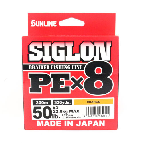 Sunline P.E Line X8 Siglon 300M P.E 3 50LB Orange (2554) - Picture 1 of 4
