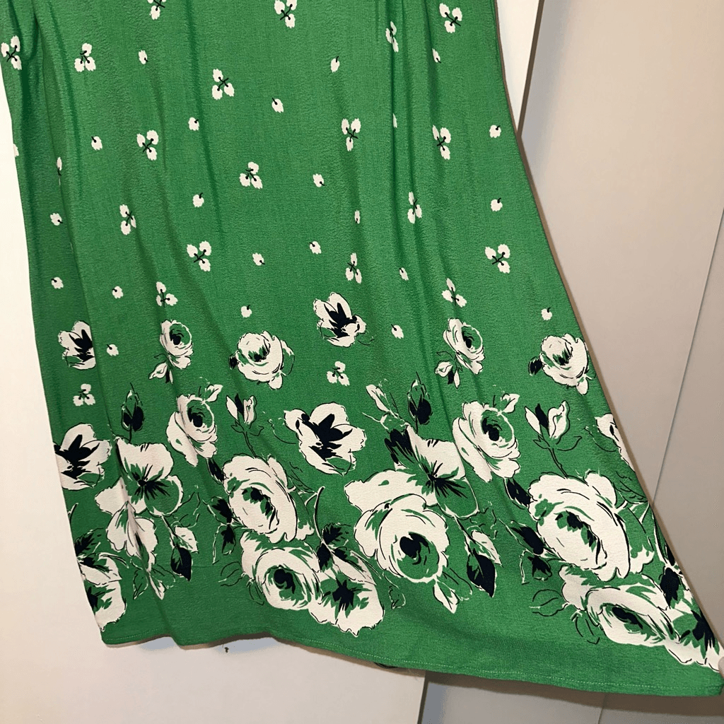 abercrombie and fitch green floral dress Hunter Green Embroidered Floral Paisley Midi Dress – Saluda Rose Boutique main image 1