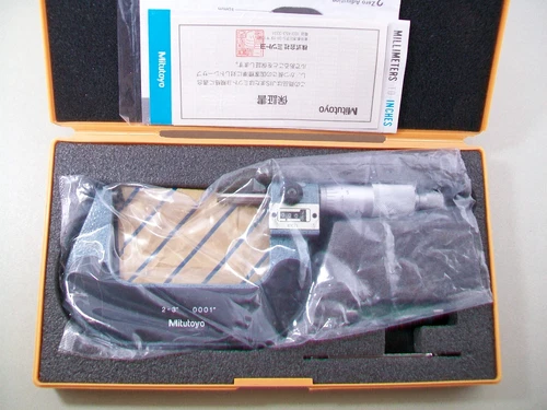 MITUTOYO 193-213 DIGITAL OUTSIDE 2-3” MICROMETER, .0001" WITH BOX & PAPERS