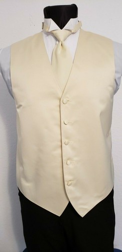 Light Yellow Zelente adjustable Tuxedo Vest Bow tie TUXXMAN 