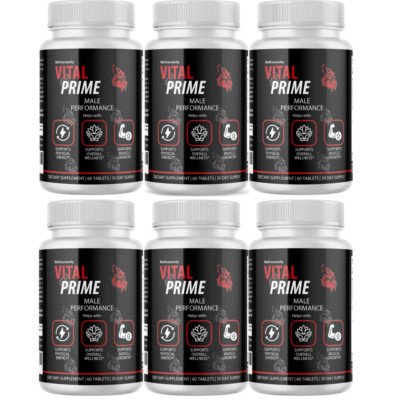 Vital Prime Men Pills, Maximize Energy, Vitality & Stamina - 6 Bottles
