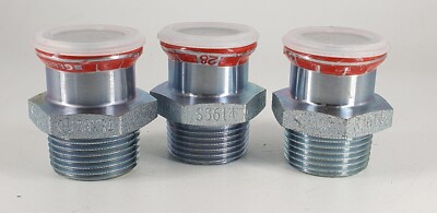 3 x Geberit Mapress Carbonstahl Adapter, Außengewinde Durchmesser 28xR1 SALEd TT 01