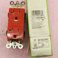 LEVITON MT163-HGR  20A 125V  Hospital Receptacle Outlet RED