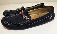 Riomar Mocasín Mujer 7.5 Azul Marino Gamuza Cubierta Driver Italiano Zapato de Conducción