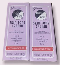  2 Genuine Black and White Skin Tone Cream With Hexylresorcinol 1.5 oz NIB x 2