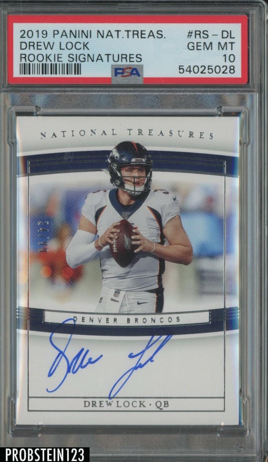 Drew Lock Panini National Treasures Rookie Signatures #RSDL Base