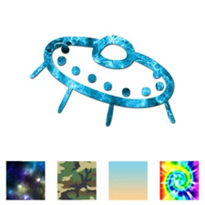 Flying Saucer UFO Alien - Decal Sticker - Multiple Patterns & Sizes - ebn1335