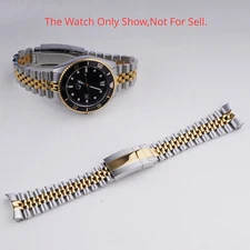 22mm Middle Gold Solid Curved End Jubilee Watch Bracelet Strap For Casio MDV-106