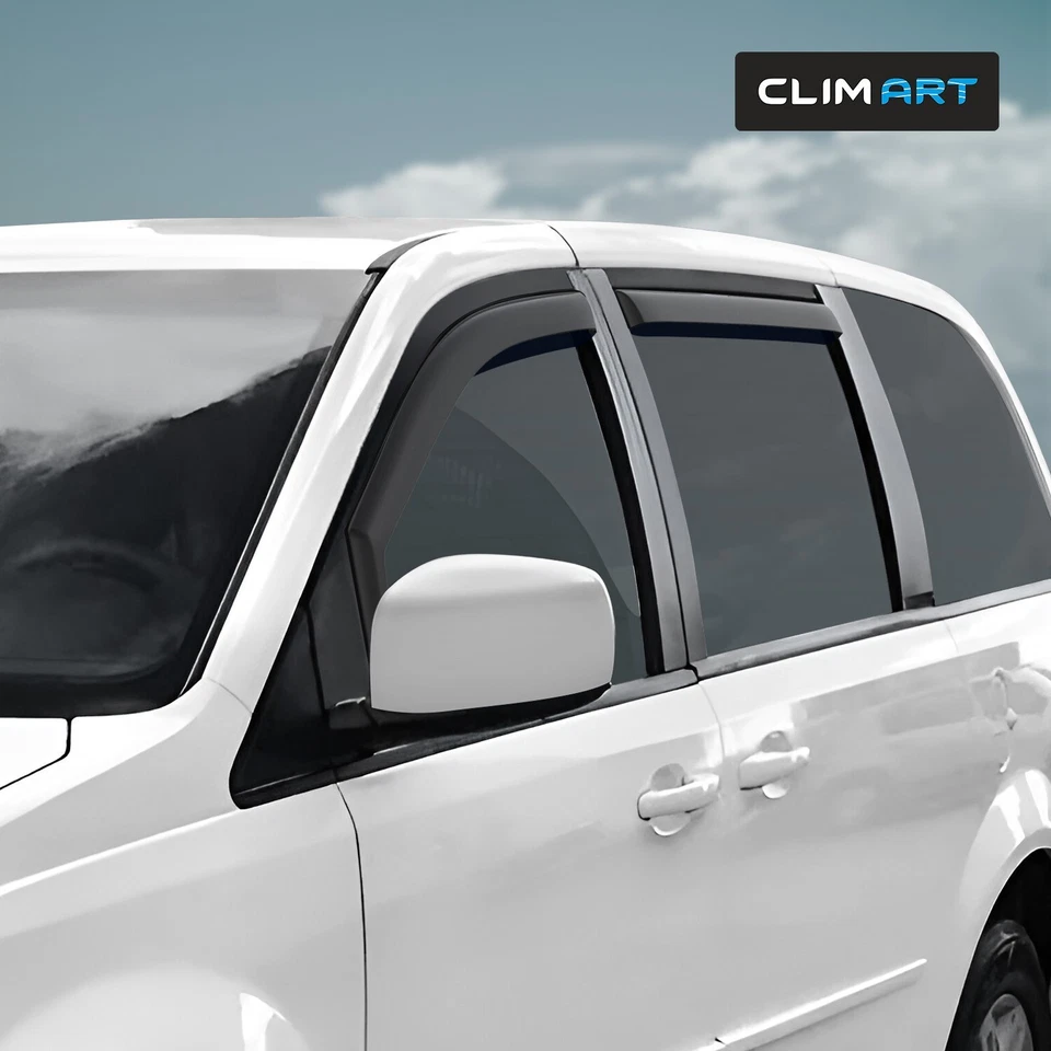 Защита от дождя вентиляционные козырьки козырек для 08-20 Dodge Grand Caravan небьющиеся - Изображение 3 из 4