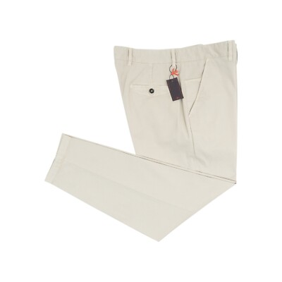 690$ ISAIA NAPOLI Helle Beige Chino Hose Baumwolle 36 US / 52 EU Komfort