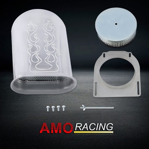 Hilborn Flamed Hood Scoop Air Cleaner Fits Single 4 BBL Carb with 5 1/8