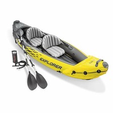 Intex Explorer 2-Person Inflatable K2 Kayak W/Aluminum Oars & Air Pump, Yellow