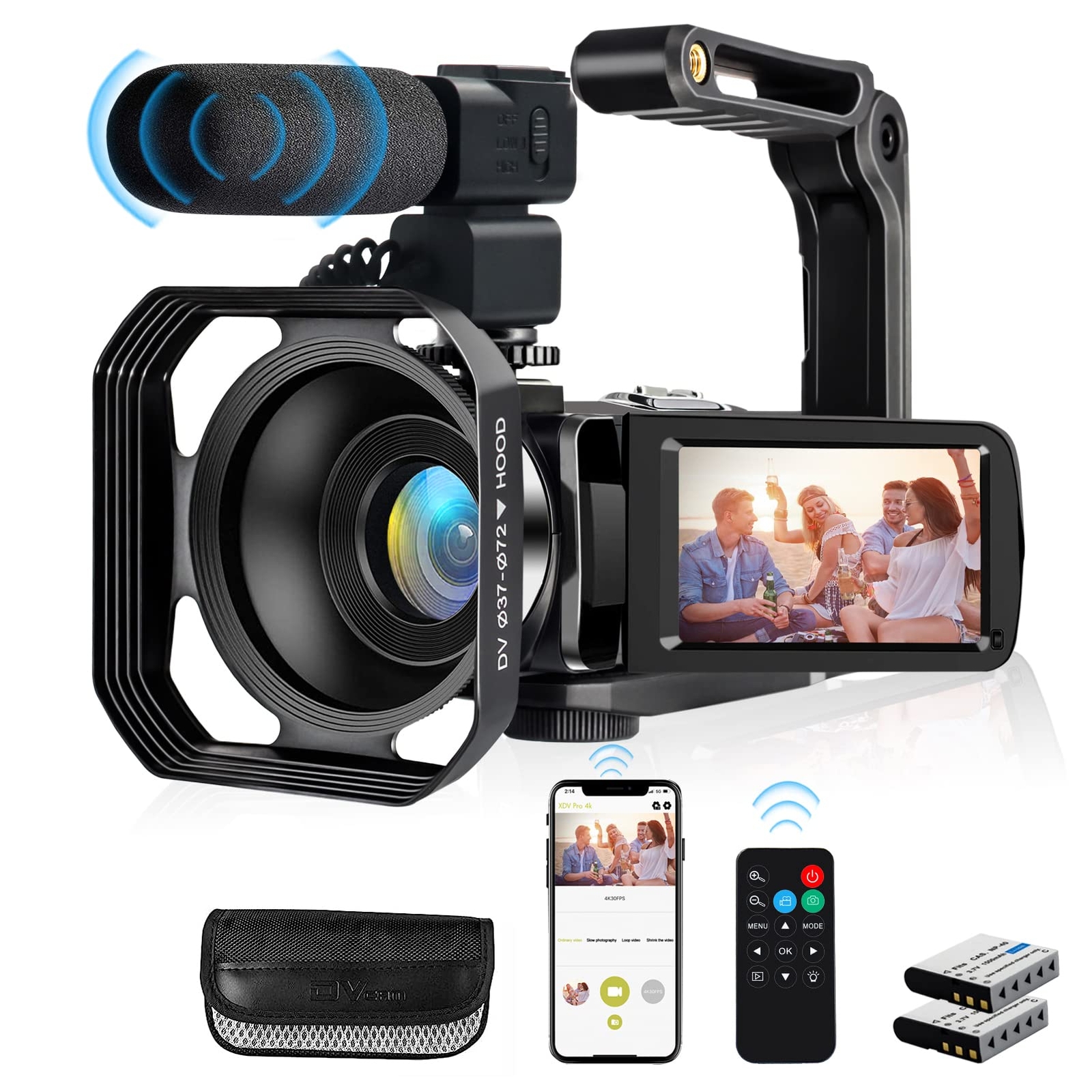 4K Video Camera, Camcorder 48MP Ultra HD WiFi Vlogging Camera for YouTube 18X...