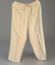 Vintage Tommy Bahama Womens 100 Silk Soft Yellow Drawstring Waist Pant Pleats 4