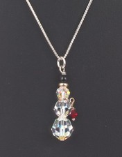 SILVERTONE FASHION SNOWMAN PENDANT CHAIN NECKLACE 5641B