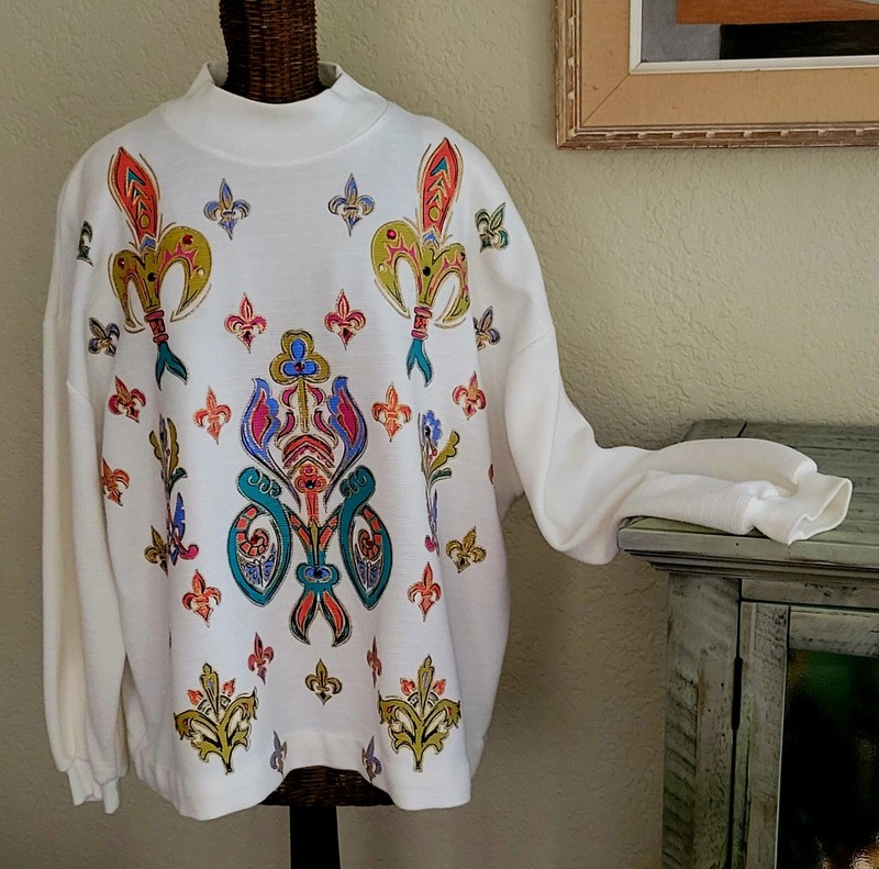 ADOLFO SPORT 1990 VINTAGE PULLOVER HIGH NECK SWEATSHIRT XL
