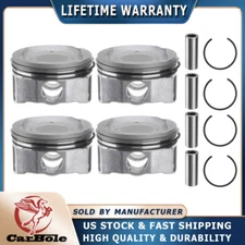 Pistons w/ Rings Fit Toyota Camry RAV4 Scion tC Lexus 2007 2008-2013 2.4L 2AZFE