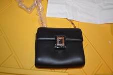 Borsa a tracolla Luana Italy "Marella" in pelle nera, nuova con etichetta e dust bag
