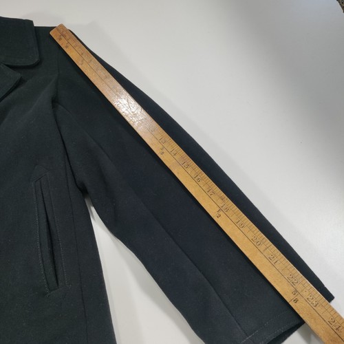GAP Pea Coat Womens Medium Black Wool Double Breasted Pink Lined Classic Style - Picture 10 of 24