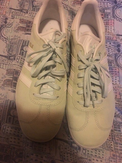 mens white gazelles size 8