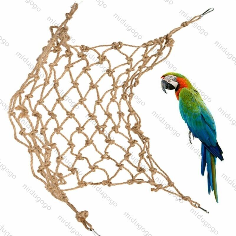 Parrot Cage Hemp Rope Climbing Net Ladder Parakeet Budgie Macaw Play